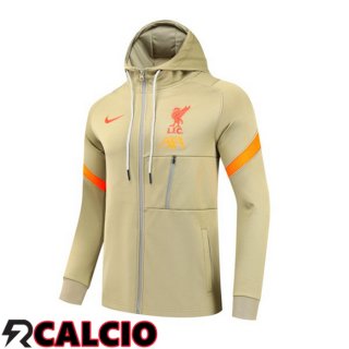 Giacca Con Cappuccio FC Liverpool Giallo 2021/2022  Giacca Con Cappuccio FC Liverpool Giallo 2021/2022