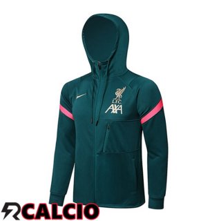 Giacca Con Cappuccio FC Liverpool Verde 2021/2022  Giacca Con Cappuccio FC Liverpool Verde 2021/2022