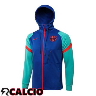 Giacca Con Cappuccio FC Barcellona Blu Verde 2021/2022  Giacca Con Cappuccio FC Barcellona Blu Verde 2021/2022