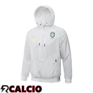 Giacca Con Cappuccio Brasile Bianco 2021/2022  Giacca Con Cappuccio Brasile Bianco 2021/2022