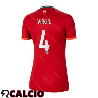 Prima Maglia FC Liverpool (VIRGIL 4) Donna Rosso 2021/2022  Prima Maglia FC Liverpool (VIRGIL 4) Donna Rosso 2021/2022