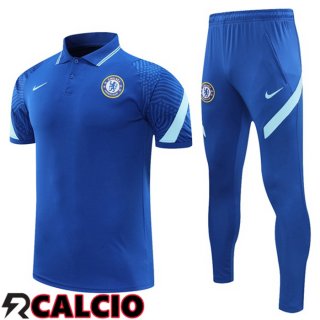 Maglia Polo FC Chelsea + Pantaloni Blu 2021/2022  Maglia Polo FC Chelsea + Pantaloni Blu 2021/2022