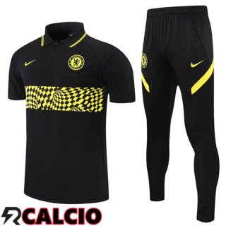 Maglia Polo FC Chelsea + Pantaloni Nero Giallo 2021/2022  Maglia Polo FC Chelsea + Pantaloni Nero Giallo 2021/2022