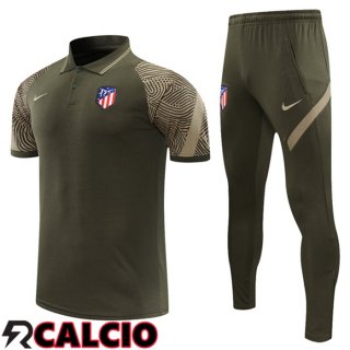 Maglia Polo Atletico Madrid + Pantaloni Verde Scuro 2021/2022  Maglia Polo Atletico Madrid + Pantaloni Verde Scuro 2021/2022