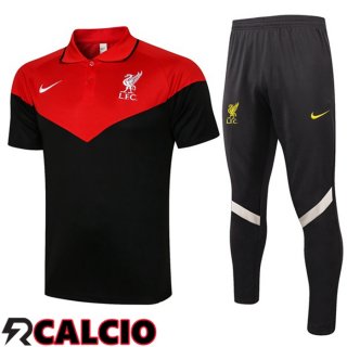 Maglia Polo FC Liverpool + Pantaloni Nero Rosso 2021/2022