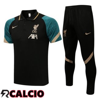Maglia Polo FC Liverpool + Pantaloni Nero 2021/2022