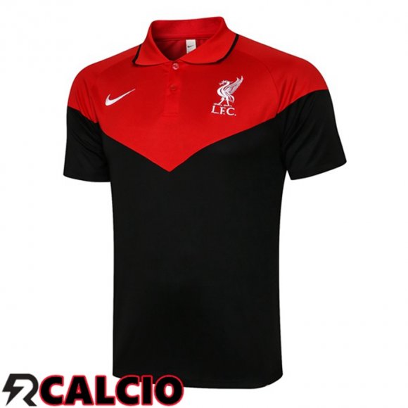 Maglia Polo FC Liverpool Nero Rosso 2021/2022  Maglia Polo FC Liverpool Nero Rosso 2021/2022