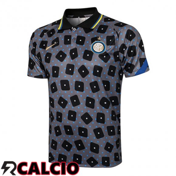 Maglia Polo Inter Milan Grigio Nero 2021/2022  Maglia Polo Inter Milan Grigio Nero 2021/2022