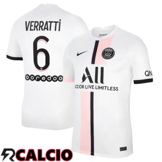 Seconda Maglia Paris PSG (VERRATTI 6) Bianco 2021/2022  Seconda Maglia Paris PSG (VERRATTI 6) Bianco 2021/2022