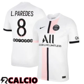 Seconda Maglia Paris PSG (L.Paredes 8) Bianco 2021/2022  Seconda Maglia Paris PSG (L.Paredes 8) Bianco 2021/2022