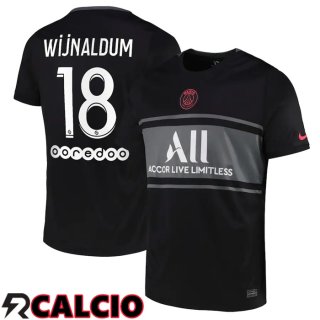 Terza Maglia Paris PSG (WIJNALDUM 18) Terza Nero 2021/2022  Terza Maglia Paris PSG (WIJNALDUM 18) Terza Nero 2021/2022