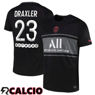 Terza Maglia Paris PSG (Draxler 23) Terza Nero 2021/2022  Terza Maglia Paris PSG (Draxler 23) Terza Nero 2021/2022