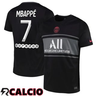 Terza Maglia Paris PSG (MBAPPE 7) Terza Nero 2021/2022  Terza Maglia Paris PSG (MBAPPE 7) Terza Nero 2021/2022