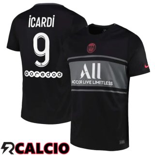 Terza Maglia Paris PSG (ICARDI 9) Terza Nero 2021/2022  Terza Maglia Paris PSG (ICARDI 9) Terza Nero 2021/2022