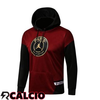 Felpa Allenamento Con Cappuccio JORDAN Paris PSG Rosso Nero 2021/2022  Felpa Allenamento Con Cappuccio JORDAN Paris PSG Rosso Nero 2021/2022