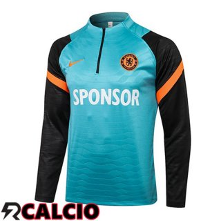 Felpa Allenamento FC Chelsea Blu Nero 2021/2022  Felpa Allenamento FC Chelsea Blu Nero 2021/2022