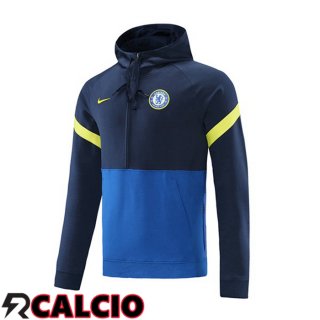 Felpa Allenamento Con Cappuccio FC Chelsea Blu Royal 2021/2022  Felpa Allenamento Con Cappuccio FC Chelsea Blu Royal 2021/2022