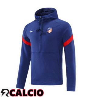 Felpa Allenamento Con Cappuccio Atletico Madrid Blu 2021/2022  Felpa Allenamento Con Cappuccio Atletico Madrid Blu 2021/2022