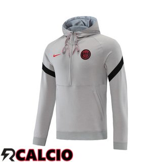 Felpa Allenamento Con Cappuccio Paris PSG Grigio 2021/2022  Felpa Allenamento Con Cappuccio Paris PSG Grigio 2021/2022