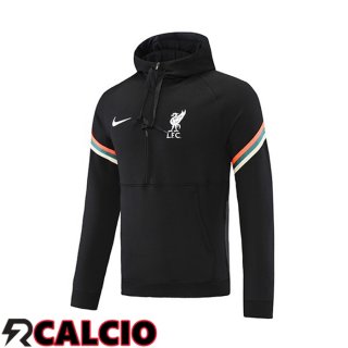 Felpa Allenamento Con Cappuccio FC Liverpool Nero 2021/2022  Felpa Allenamento Con Cappuccio FC Liverpool Nero 2021/2022