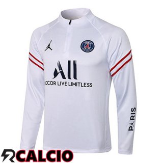 Felpa Allenamento Paris PSG Jordan Bianco 2021/2022  Felpa Allenamento Paris PSG Jordan Bianco 2021/2022