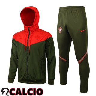 Giacca A Vento Tuta Calcio Portogallo Rosso Verde 2021/2022