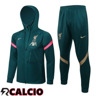 Giacca Con Cappuccio Tuta Calcio FC Liverpool Verde 2021/2022