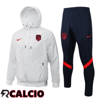 Giacca Con Cappuccio Tuta Calcio Atletico Madrid Bianco 2021/2022