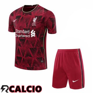 T Shirt Allenamento FC Liverpool + Pantalonicini Rosso 2021/2022