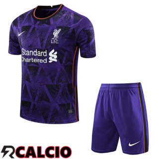 T Shirt Allenamento FC Liverpool + Pantalonicini Viola 2021/2022