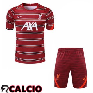 T Shirt Allenamento FC Liverpool + Pantalonicini Rosso 2021/2022