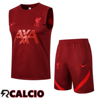 Canotta Allenamento FC Liverpool + Pantalonicini Rosso 2021/2022
