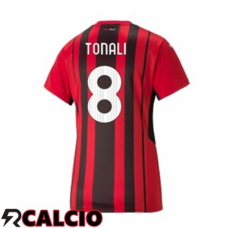 Prima Maglia AC Milan(TONALI 8)Donna Rosso/Nero 2021/2022  Prima Maglia AC Milan(TONALI 8)Donna Rosso/Nero 2021/2022