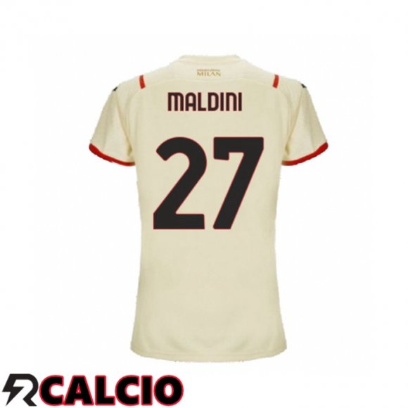 Seconda Maglia AC Milan(MALDINI 27)Donna Beige 2021/2022  Seconda Maglia AC Milan(MALDINI 27)Donna Beige 2021/2022