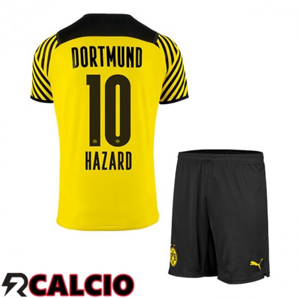 Prima Maglia Dortmund BVB (Hazard 10) Bambino Giallo 2021 2022