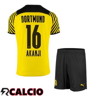 Prima Maglia Dortmund BVB (Akanji 16) Bambino Giallo 2021 2022