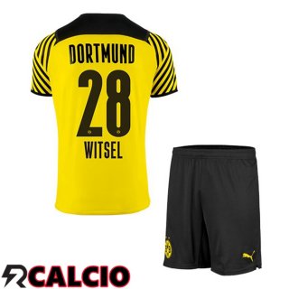 Prima Maglia Dortmund BVB (Witsel 28) Bambino Giallo 2021 2022
