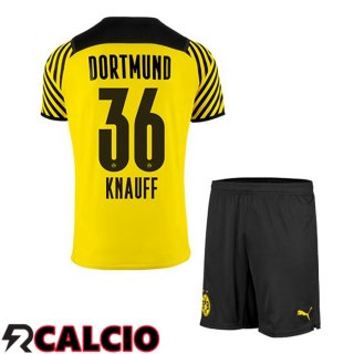 Prima Maglia Dortmund BVB (Knauff 36) Bambino Giallo 2021 2022