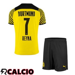 Prima Maglia Dortmund BVB (Reyna 7) Bambino Giallo 2021 2022
