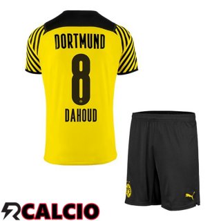 Prima Maglia Dortmund BVB (Dahoud 8) Bambino Giallo 2021 2022