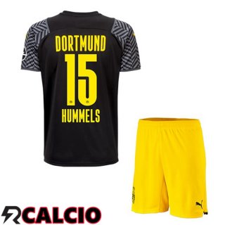 Seconda Maglia Dortmund BVB (Hummels 15) Bambino Nero 2021 2022