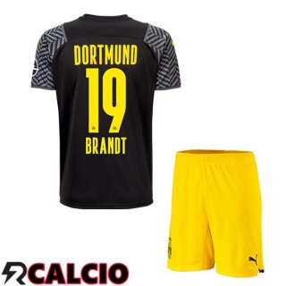 Seconda Maglia Dortmund BVB (Brandt 19) Bambino Nero 2021 2022