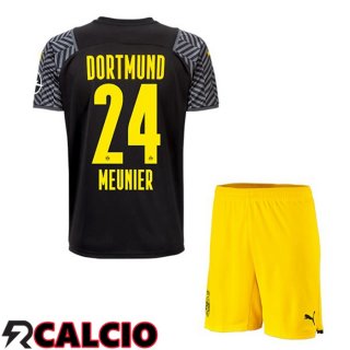 Seconda Maglia Dortmund BVB (Meunier 24) Bambino Nero 2021 2022