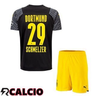 Seconda Maglia Dortmund BVB (Schmelzer 29) Bambino Nero 2021 2022