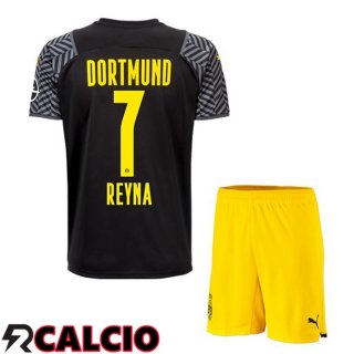 Seconda Maglia Dortmund BVB (Reyna 7) Bambino Nero 2021 2022