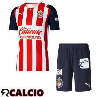 Prima Maglia CD Guadalajara Bambino Rosso Bianco 2021 2022