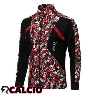 Giacca Calcio AC Milan Rosso Nero 2021/2022  Giacca Calcio AC Milan Rosso Nero 2021/2022