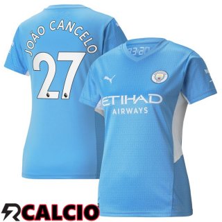 Prima Maglia Manchester City (João Cancelo 27) Donna Azzurro 2021/2022  Prima Maglia Manchester City (João Cancelo 27) Donna Azzurro 2021/2022