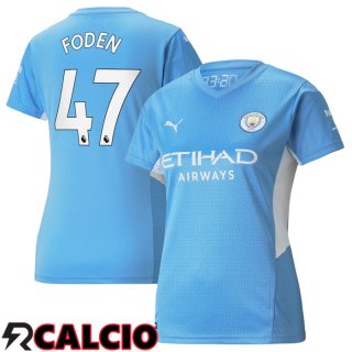 Prima Maglia Manchester City (FODEN 47) Donna Azzurro 2021/2022  Prima Maglia Manchester City (FODEN 47) Donna Azzurro 2021/2022