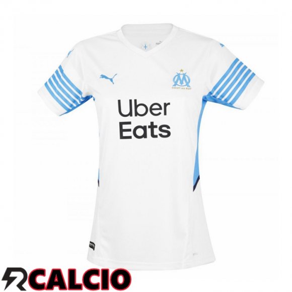 Prima Maglia Marsiglia OM Donna Bianco/Blu 2021/2022  Prima Maglia Marsiglia OM Donna Bianco/Blu 2021/2022